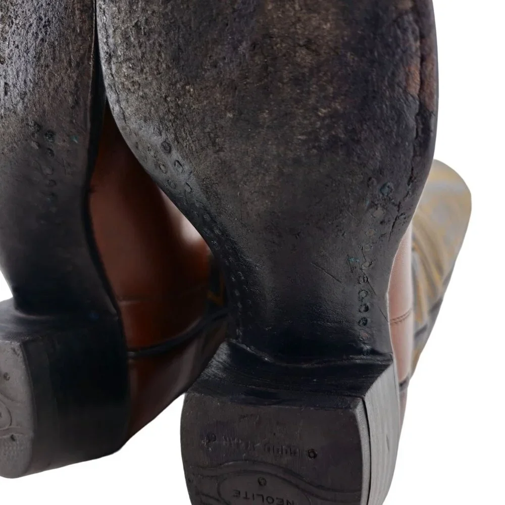 Vintage Paul Bond Tall Custom Womens Size 6B Brown Leather Cowboy Western Boots - Picture 11 of 15